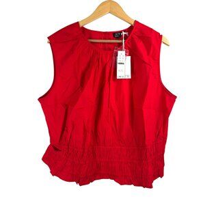 J. Crew Red Sleeveless Blouse